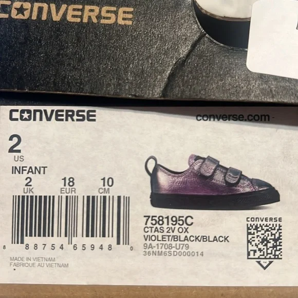 Chuck Taylor® All Star® Converse Iridescent Leather Low Top Sneaker | NEW!!!💜 - Picture 10 of 11